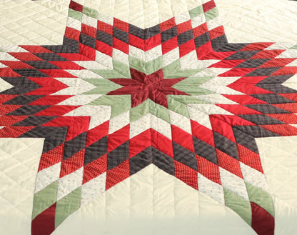 Make to order Quilted quilt bedspread Lone Star calico fabric country Patchwork Design Heirloom Quality by HOME HEART Brands