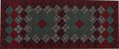 Quilted Table Runner & Toppers patchwork winter berry country  plaid, calico print by HOME HEART Brands( made in INDIA)