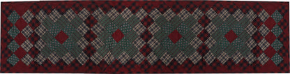 Quilted Table Runner & Toppers patchwork winter berry country  plaid, calico print by HOME HEART Brands( made in INDIA)