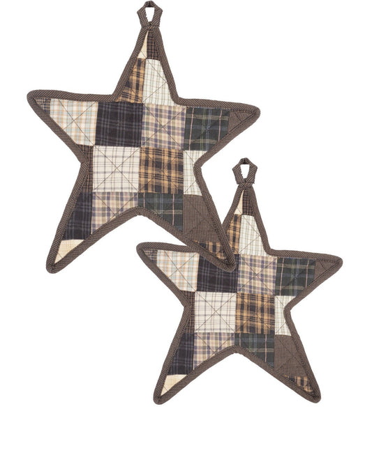 Quilted Trivet/Pot Holder/Table topper/hot pads country Farm house American star 10"x10" Patchwork by HOME HEART Brands( Made in India)