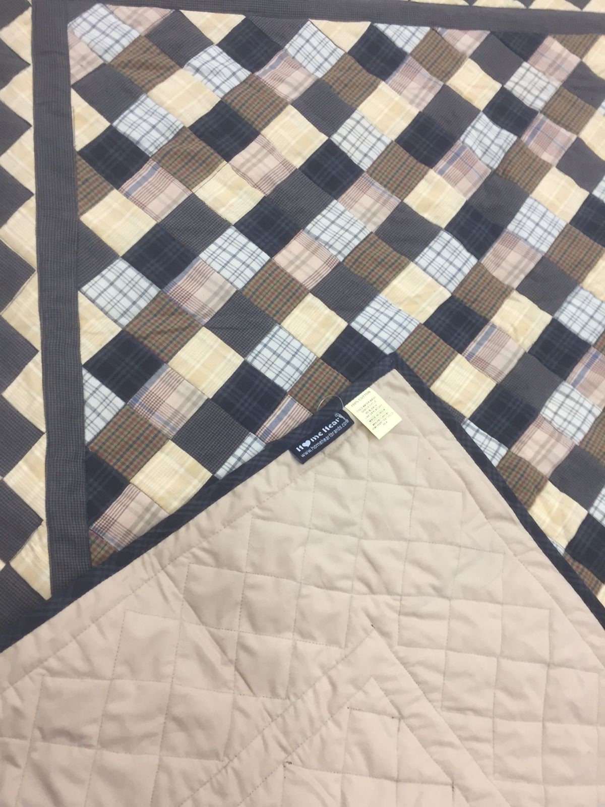 Amish quilt quilted bedspread country Farm Mix plaid  Patchwork Design by HOME HEART Brands