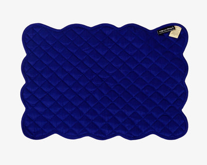 Dupioni Silk royal blue reversible Quilted Table runner, Trivet, placemat  & Table toppers quilt design by HOME HEART Brands
