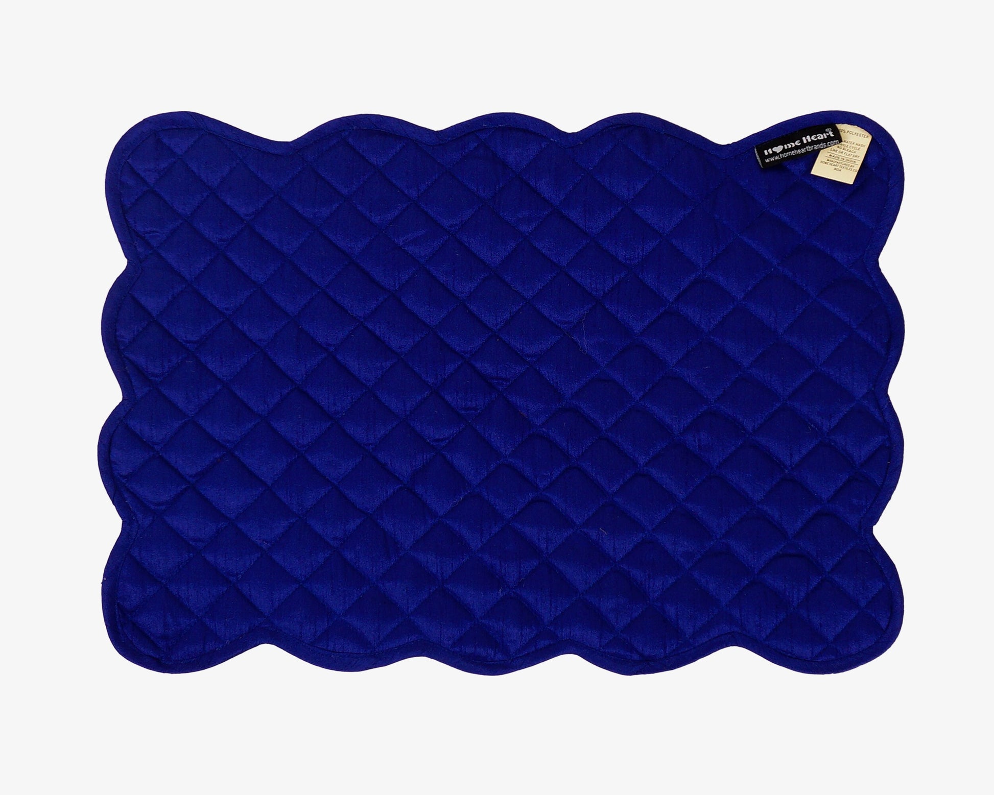 Dupioni Silk royal blue reversible Quilted Table runner, Trivet, placemat & Table toppers quilt design by HOME HEART Brands