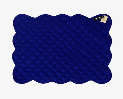 Dupioni Silk royal blue reversible Quilted Table runner, Trivet, placemat & Table toppers quilt design by HOME HEART Brands