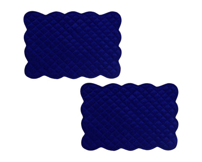 Dupioni Silk royal blue reversible Quilted Table runner, Trivet, placemat  & Table toppers quilt design by HOME HEART Brands