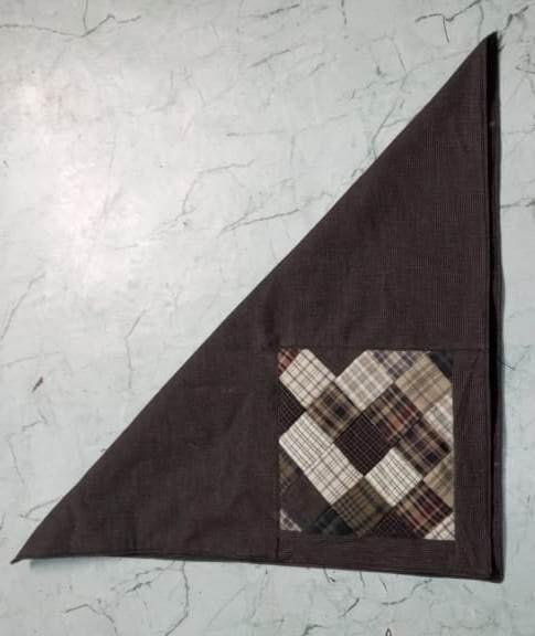 Table napkins corner patchwork double layered country Farm Mix plaid 18"X18" by HOME HEART Brands(Made in India)