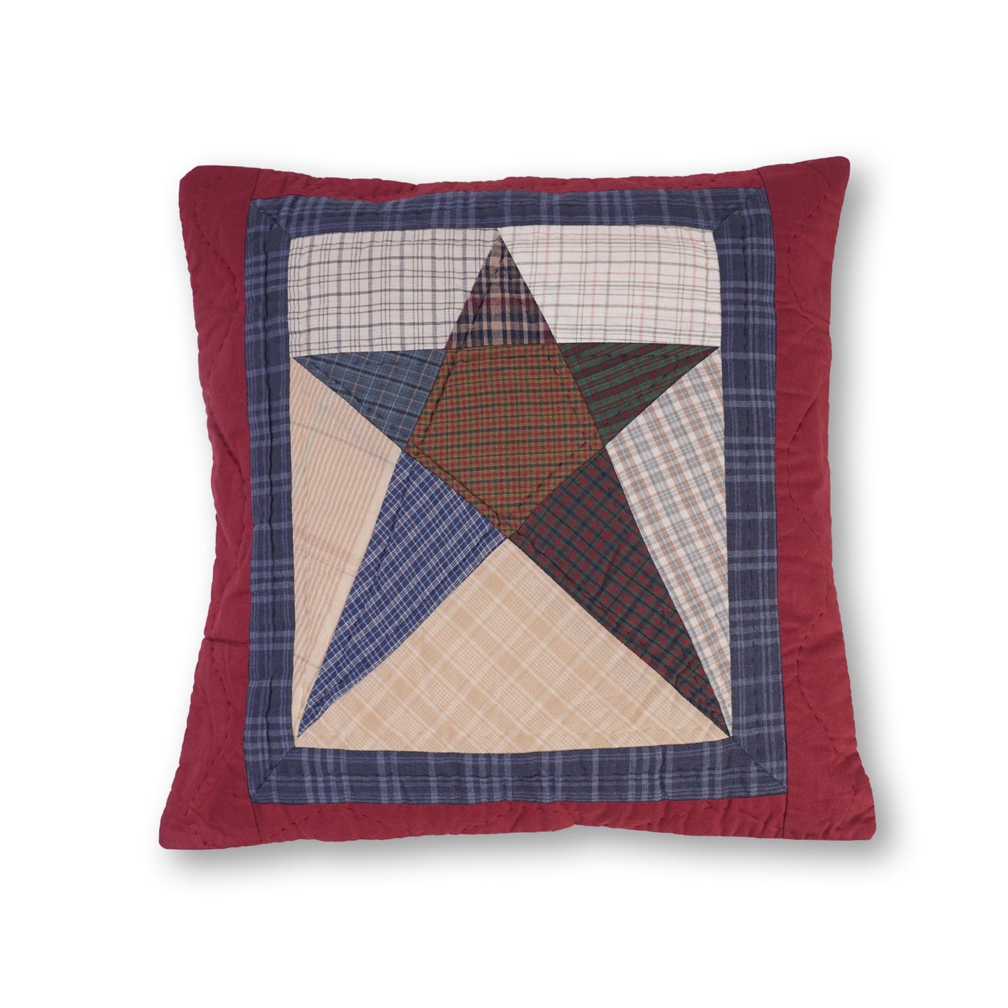 Pillow cover 16"x16" inch hand quilted cushion cover, decorative throw pillow, pillow Country star by HOME HEART Brands(made in India)