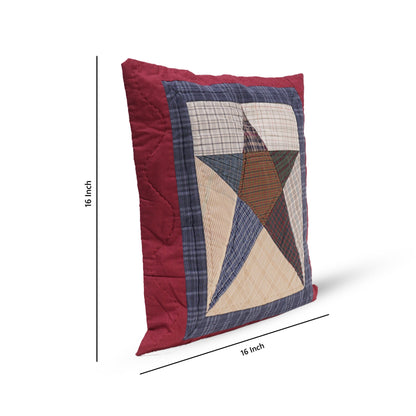 Pillow cover 16"x16" inch hand quilted cushion cover, decorative throw pillow, pillow Country star by HOME HEART Brands(made in India)