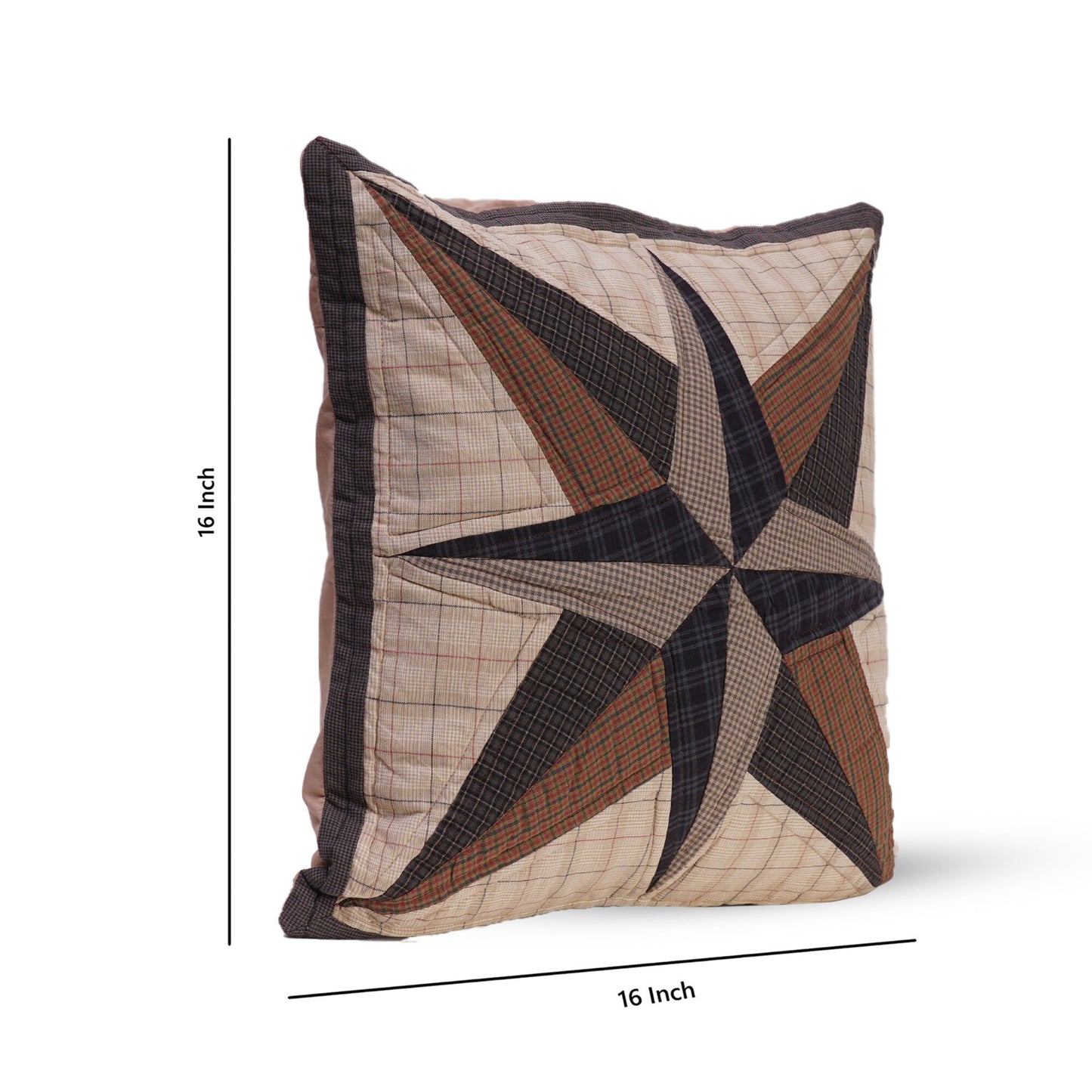 Pillow cover 16"x16" inch hand quilted cushion cover,decorative throw pillow cover country star of wonder HOME HEART Brands(made in India)