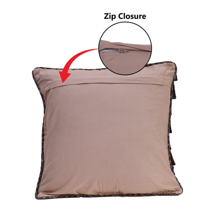 Pillow cover 16"x16" inch patchwork one-of-a-kind cushion cover, decorative throw pillow cover by HOME HEART Brands(made in India)