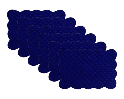 Dupioni Silk royal blue reversible Quilted Table runner, Trivet, placemat & Table toppers quilt design by HOME HEART Brands