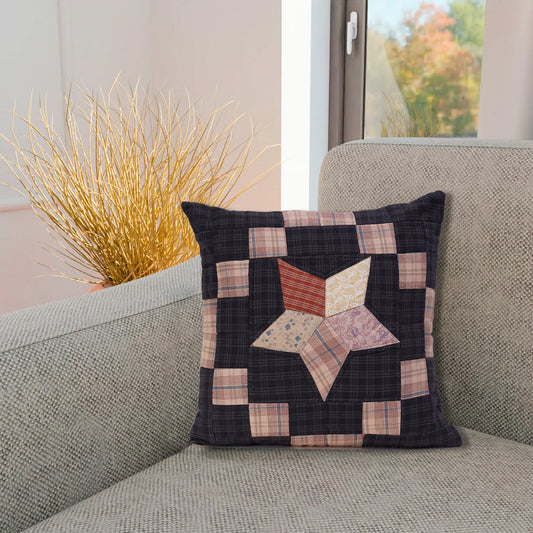 Pillow cover 16"x16" inch hand quilted cushion cover,decorative throw pillow cover Galaxy country star HOME HEART Brands(made in India)
