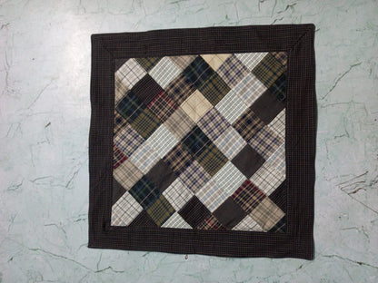 Table napkins all over patchwork double layered country Farm Mix plaid 18"X18" by HOME HEART Brands(Made in India)