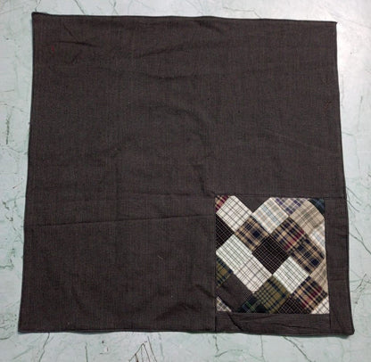 Table napkins corner patchwork double layered country Farm Mix plaid 18"X18" by HOME HEART Brands(Made in India)