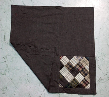 Table napkins corner patchwork double layered country Farm Mix plaid 18"X18" by HOME HEART Brands(Made in India)