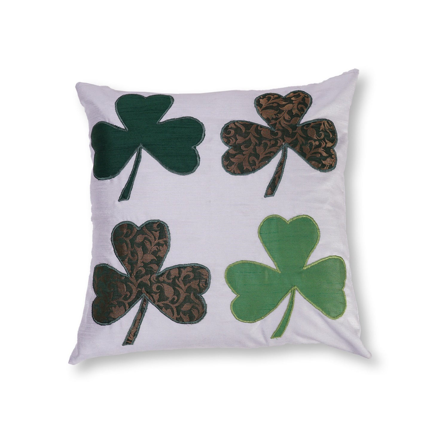 Quilted patchwork embroidered pillow cover,cushion cover, decorative throw pillow, pillow st patrics day by HOME HEART Brands(made in India)