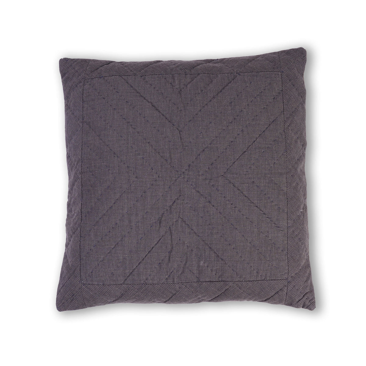 Quilted patchwork pillow cover, cushion cover, decorative throw pillow, farm mix slate micro check by HOME HEART Brands(made in India)