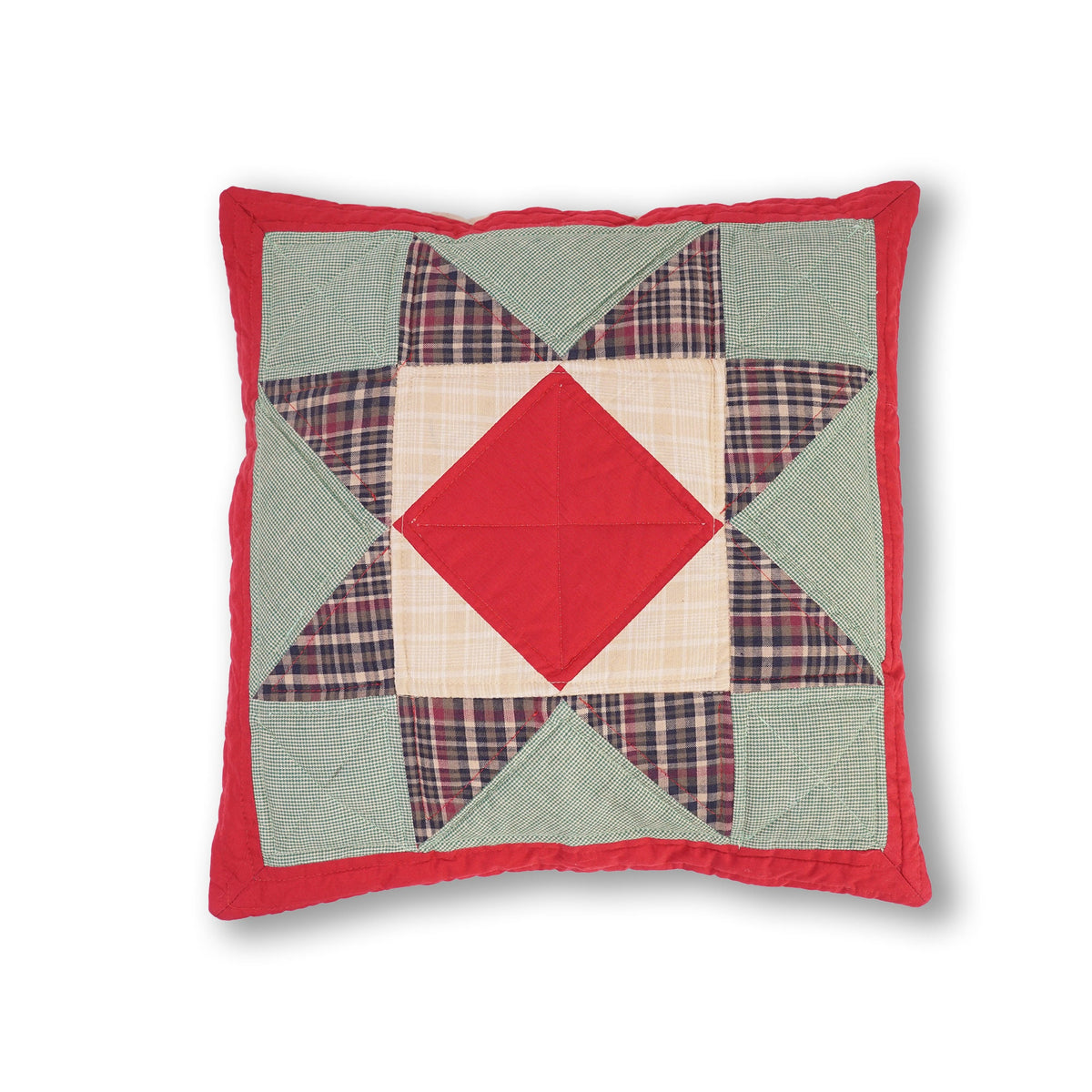 Quilted patchwork pillow cover, cushion cover, decorative throw pillow, pillow Rising Country Star by HOME HEART Brands(made in India)