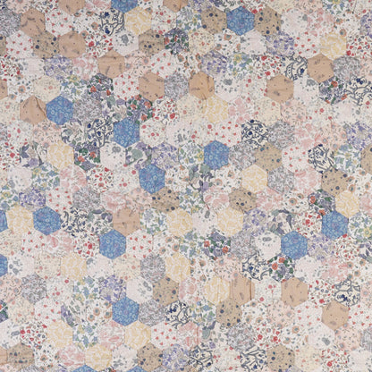 Hand made Throw, wall hanging ,Table Top Grandmother's flower Garden calico flower hand quilt, Hexagon by Home Heart brands (Made in India)