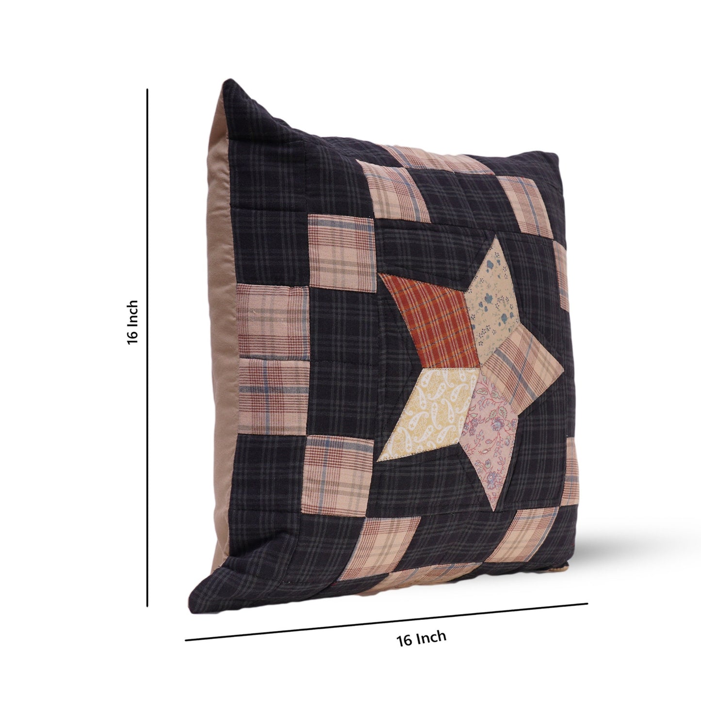 Pillow cover 16"x16" inch hand quilted cushion cover,decorative throw pillow cover Galaxy country star HOME HEART Brands(made in India)