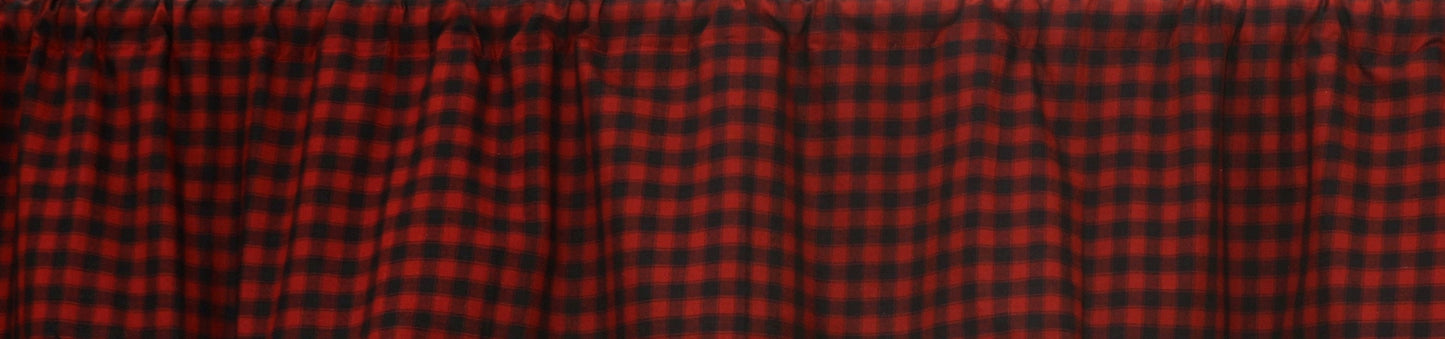 Fabric soft cotton burgundy Red and Black Buffalo cabin Check Plaid Cotton Fabric in cut and yard by HOME HEART Brands (Made in India)