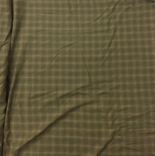 Plaid Fabric soft cotton green & gold home spun country Fabric choose your yard in cut collection by HOME HEART Brands (Made in India)