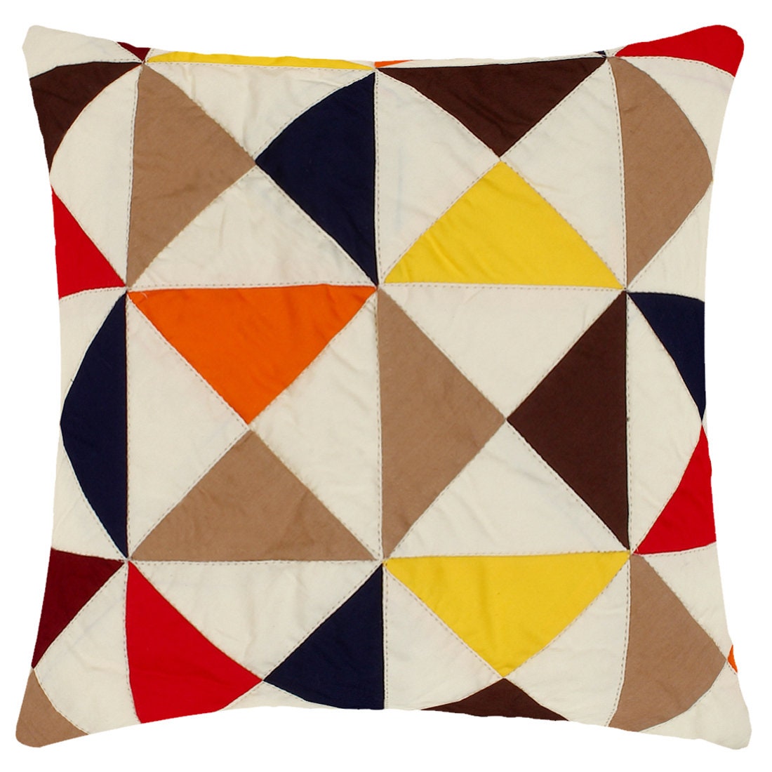 Quilted patchwork pillow cover country Kaleidoscope multi color cushion cover, decorative pillow,calico by HOME HEART Brands(made in India)