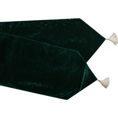Velvet Table Runner & Toppers Premium green velvet fabric double layer reversible Decorative by Home Heart Brands(made in India)