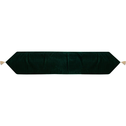Velvet Table Runner & Toppers Premium green velvet fabric double layer reversible Decorative by Home Heart Brands(made in India)