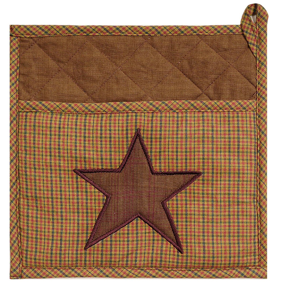 Quilted Potholders /quilted country potholders/ Table topper/ handmade embroidered star primitive 9"x9" by HOME HEART Brands( Made in India)