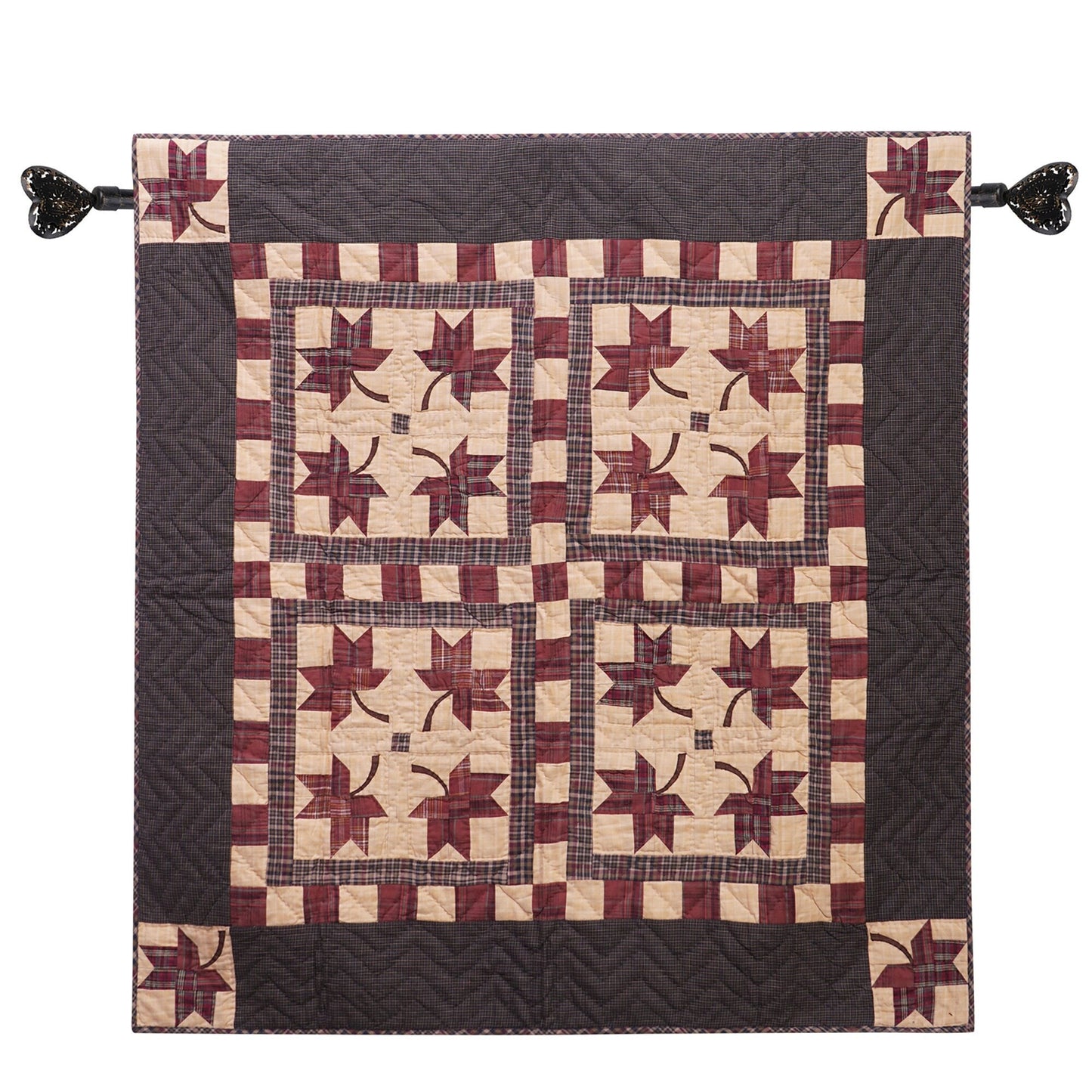Throw, wall hanging ,Table Topper, Baby quilt 45"x45" patchwork autumn leaves Hand Quilted 100% Cotton by Home Heart brands (Made in India)