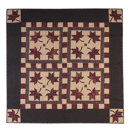 Throw, wall hanging ,Table Topper, Baby quilt 45"x45" patchwork autumn leaves Hand Quilted 100% Cotton by Home Heart brands (Made in India)
