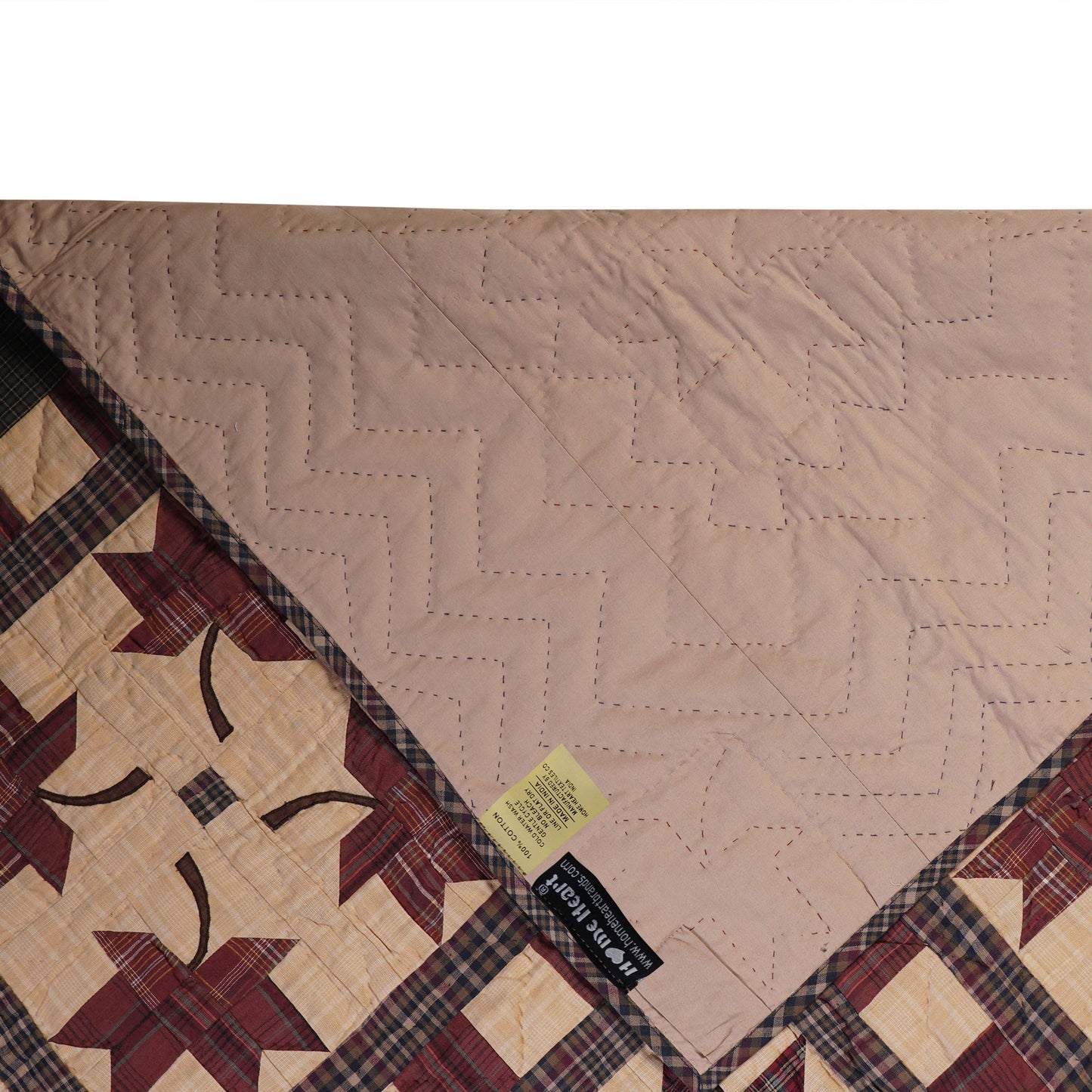 Throw, wall hanging ,Table Topper, Baby quilt 45"x45" patchwork autumn leaves Hand Quilted 100% Cotton by Home Heart brands (Made in India)