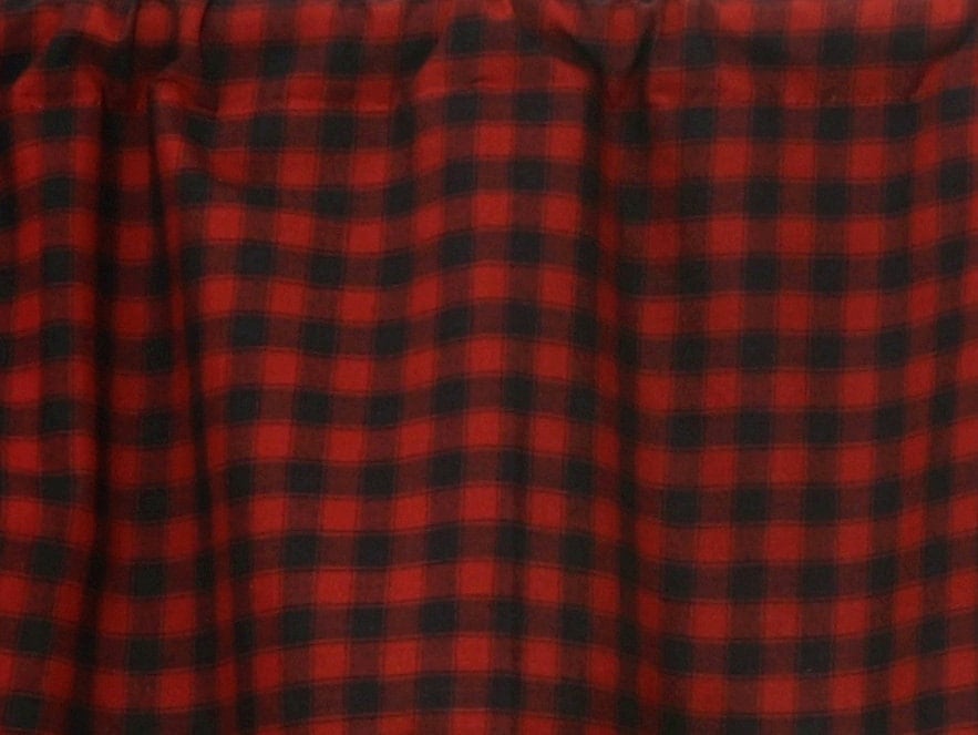 Fabric soft cotton burgundy Red and Black Buffalo cabin Check Plaid Cotton Fabric in cut and yard by HOME HEART Brands (Made in India)