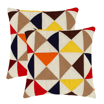 Quilted patchwork pillow cover country Kaleidoscope multi color cushion cover, decorative pillow,calico by HOME HEART Brands(made in India)
