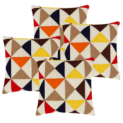 Quilted patchwork pillow cover country Kaleidoscope multi color cushion cover, decorative pillow,calico by HOME HEART Brands(made in India)