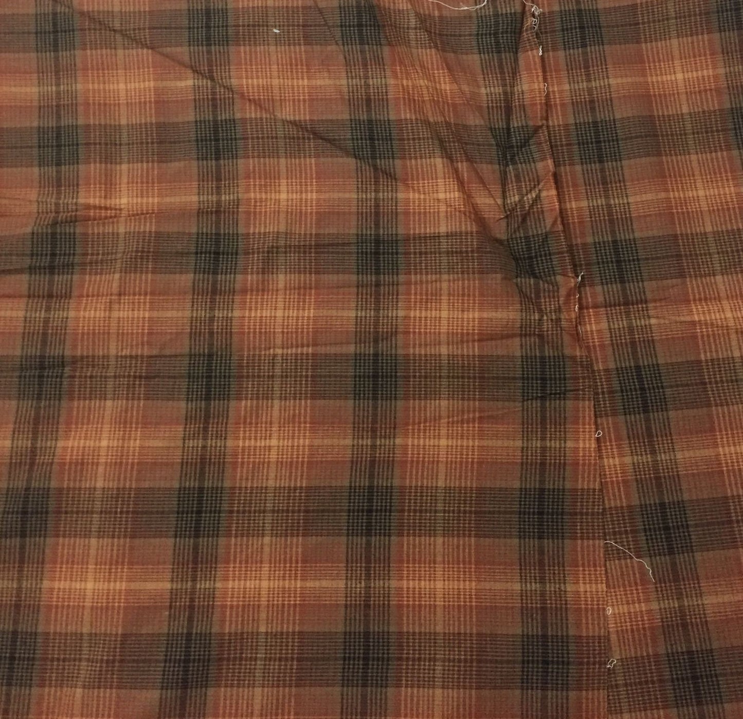 Fabric soft cotton rust black plaid home spun Fabric choose your yard in cut collection by HOME HEART Brands (Made in India)