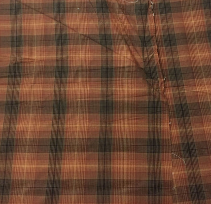 Fabric soft cotton rust black plaid home spun Fabric choose your yard in cut collection by HOME HEART Brands (Made in India)