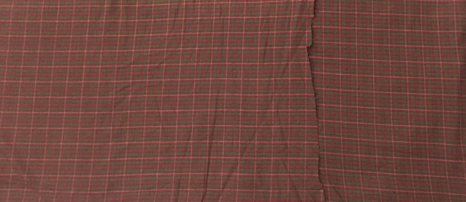 Fabric soft cotton Red and green Check Plaid Cotton Fabric in cut and yard by HOME HEART Brands (Made in India)