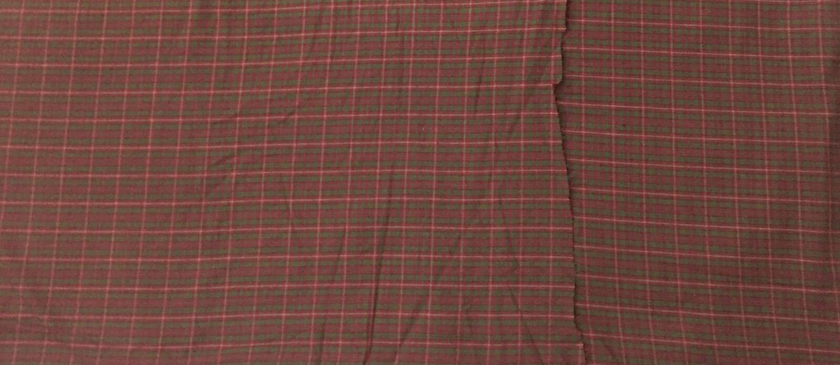 Fabric soft cotton Red and green Check Plaid Cotton Fabric in cut and yard by HOME HEART Brands (Made in India)