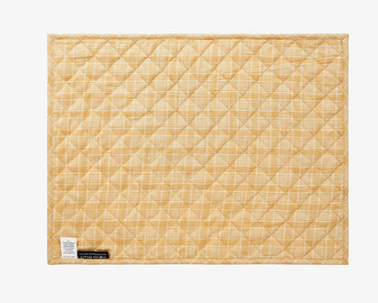Quilted PLACEMAT & Table toppers Table mat black star embroidered gold Country Plaid 14"X19" by HOME HEART Brands(Made in India)