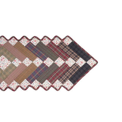 Quilted Table Runner & Toppers country patchwork Mix plaid, print cotton fabric Charming square by HOME HEART Brands (Made in India)