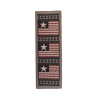 Hand Quilted patchwork 18"x52" Table Runner & Toppers Country Americana flag calico cotton fabric by HOME HEART Brands(made in INDIA)