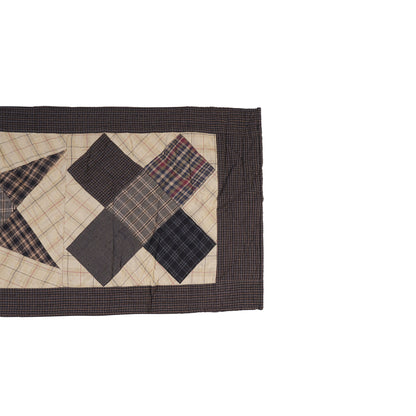 Hand Quilted patchwork 13"x35" Table Runner & Toppers Country blazing star plaid cotton fabric by HOME HEART Brands(made in INDIA)