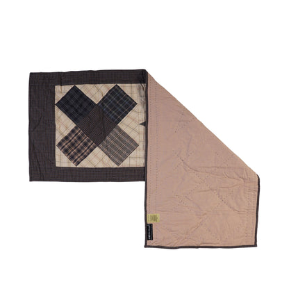 Hand Quilted patchwork 13"x35" Table Runner & Toppers Country blazing star plaid cotton fabric by HOME HEART Brands(made in INDIA)