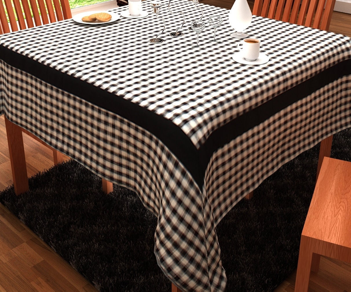 Fabric soft cotton Black & white Buffalo cabin checkered Plaid Cotton Fabric 59" in cut and yard by HOME HEART Brands (Made in India)