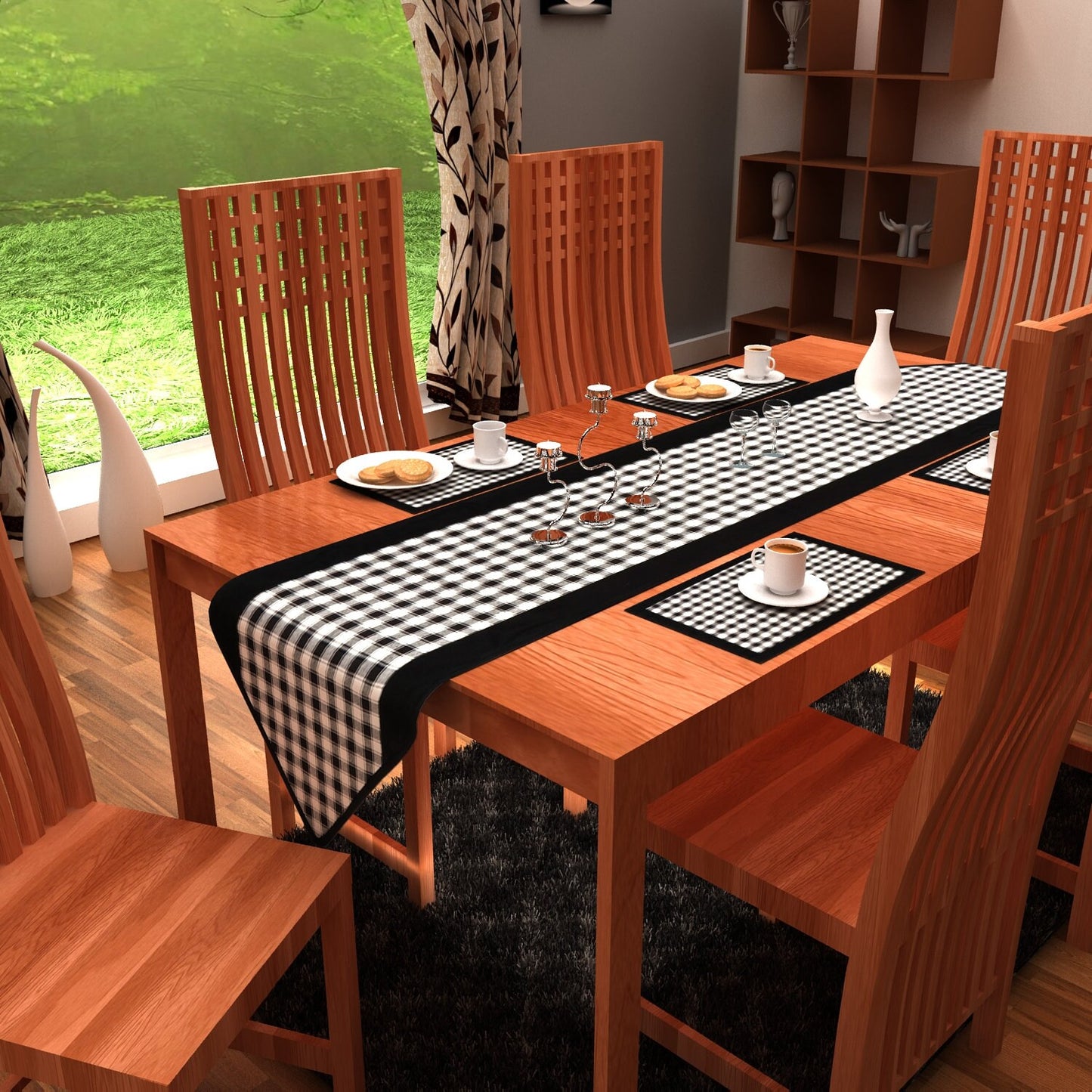 Fabric soft cotton Black & white Buffalo cabin checkered Plaid Cotton Fabric 59" in cut and yard by HOME HEART Brands (Made in India)