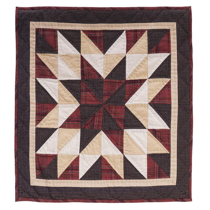 Hand Quilted table topper, square mat quilt runner, patchwork,mini star quilt country plaid sew pocket by HOME HEART Brands(Made in India)