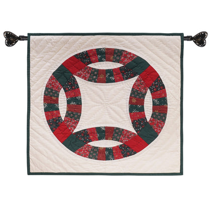 Hand Quilted table topper, square mat runner, patchwork , small quilt, Calico floral prints sew pocket by HOME HEART Brands(Made in India)