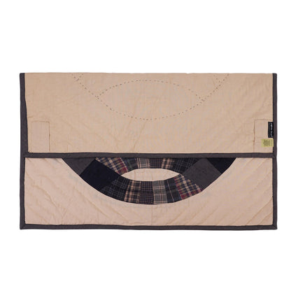 Square wall hanging 19"x19" country table topper, Block small quilt, sew pocket hand quilted patchwork by HOME HEART Brands(Made in India)